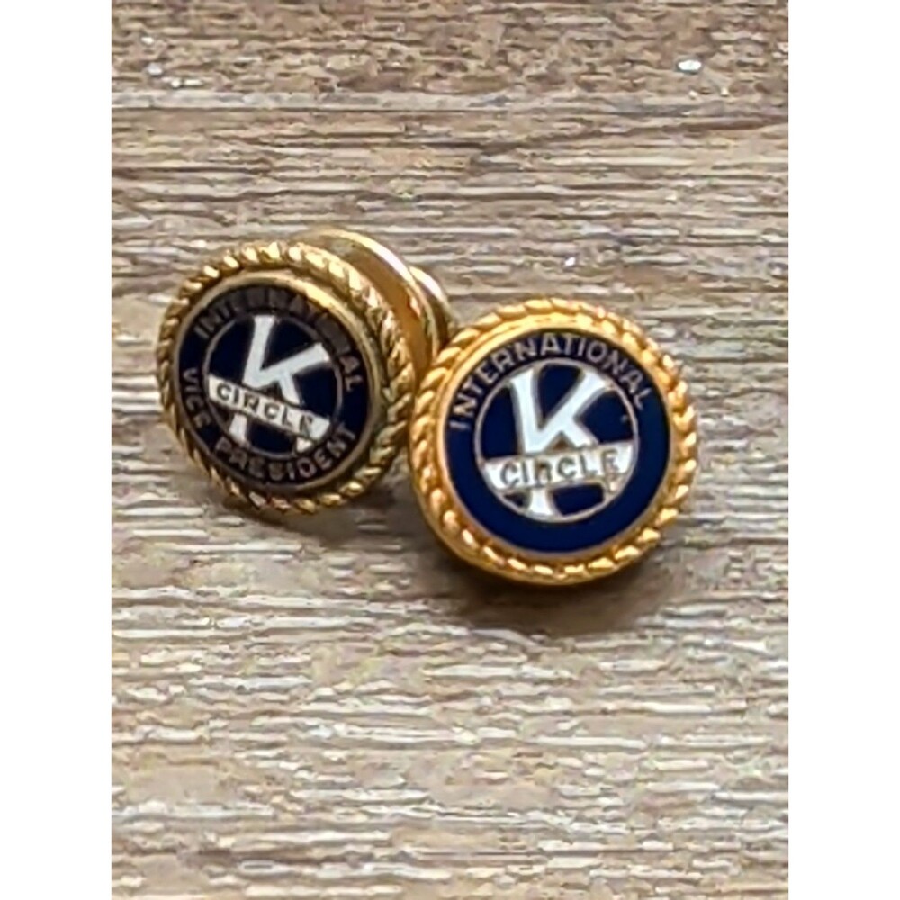 2 - Key Club International Circle Member And 10k Gold VP Lapel Pins  Kiwanis Vtg